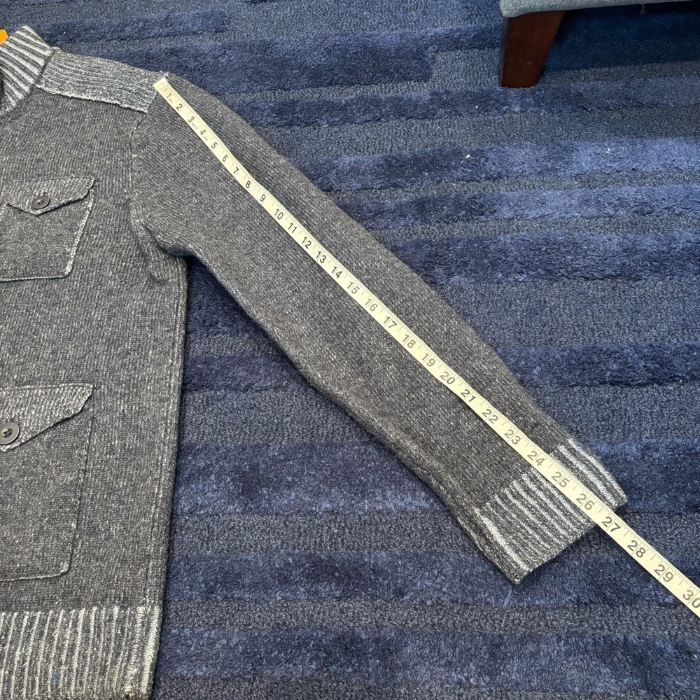 Blue Pronto Uomo XL Wool Zip Front Cardigan Sweater - Picture 11 of 11